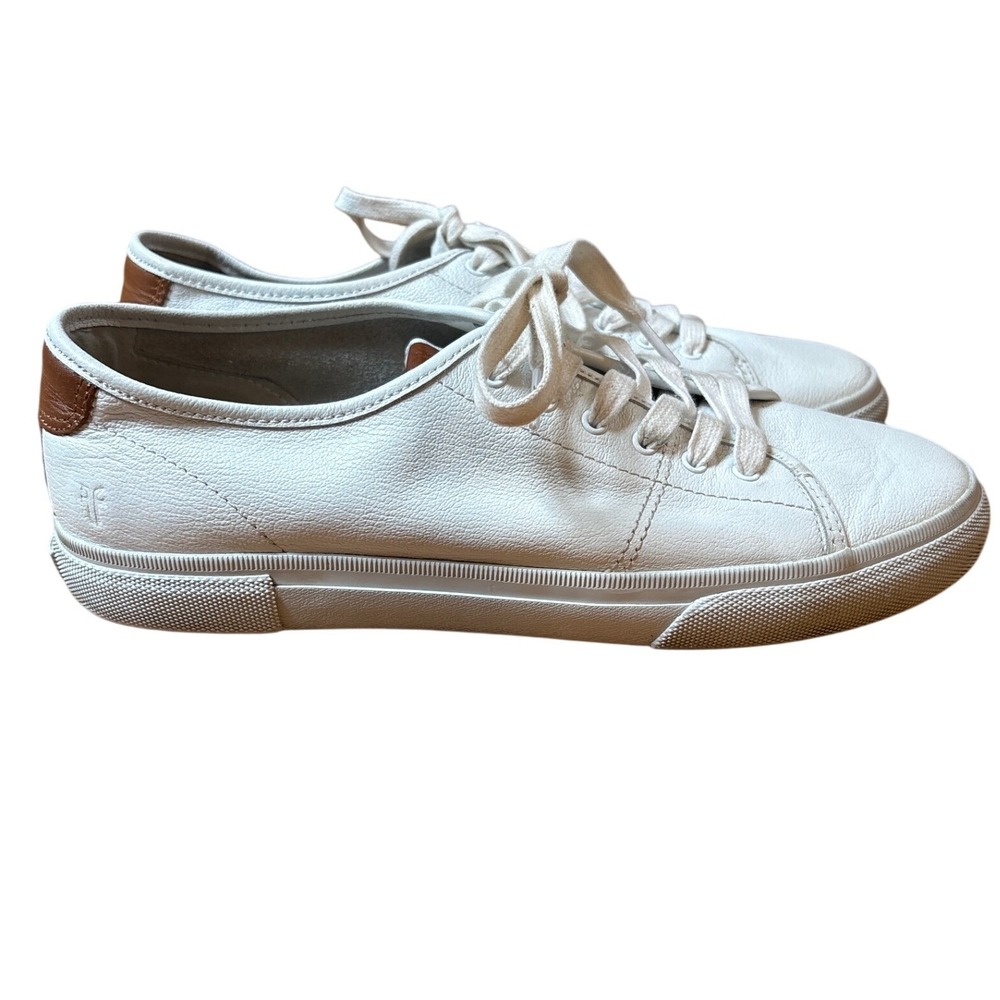 Frye Gia Low Lace‎ Sneakers Mens White Good Leather Low Top FR41118 SIZE 9.5M